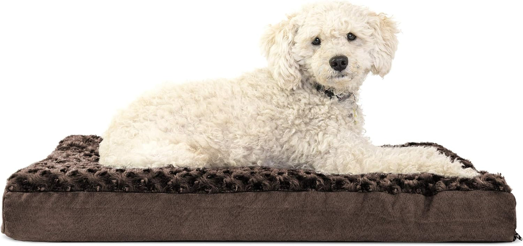 Orthopedic Dog Bed for Medium/Small Dogs W/ Removable Washable Cover, for Dogs up to 35 Lbs - Ultra Plush Faux Fur & Suede Mattress - Chocolate, Medium