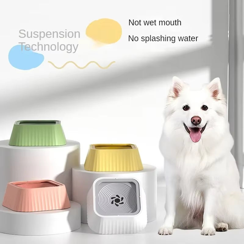 Dog Drinking Water Bowl Floating Non-Wetting Mouth Cat Bowl without Spill Drinking Water Dispenser Plastic Anti-Over Dog Bowl