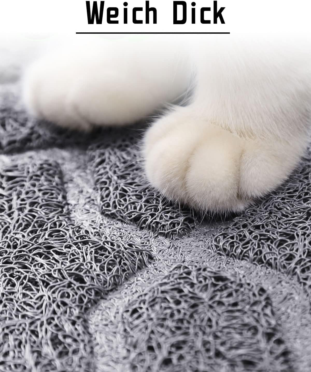 Cat Litter Mat, 35.4"X23.6" Litter Box Mat with Litter Lock Mesh, Soft Cat Litter Mat Litter Trapping Mat, Easy to Clean, Non-Slip, Water Resistant, Litter Free Floors, Dark Grey