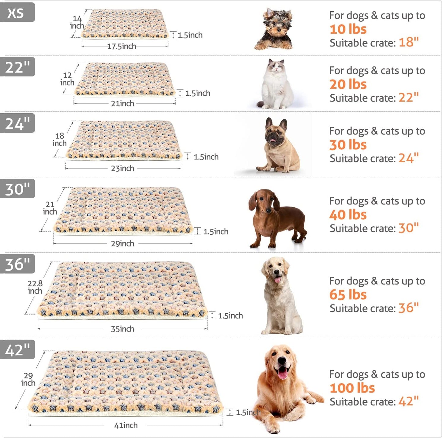 Dog Bed Crate Pad Ultra Soft Pet Bed with Cute Star Print Washable Crate Mat for Large Medium Small Dogs Reversible Fleece Dog Crate Kennel Mat Cat Bed Liner 23 X 18 Inch Brown