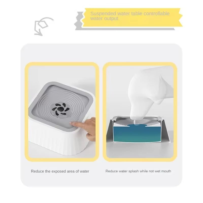 Dog Drinking Water Bowl Floating Non-Wetting Mouth Cat Bowl without Spill Drinking Water Dispenser Plastic Anti-Over Dog Bowl